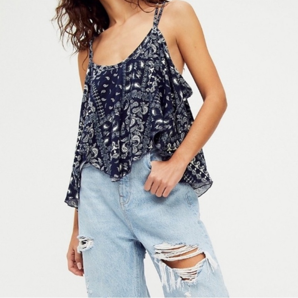Free People Hey Girl Tank | We The Free Women’s Paisley Tank Top - Small